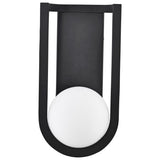 Cradle Large 15" LED Matte Black Glass Globe Exterior Wall Sconce