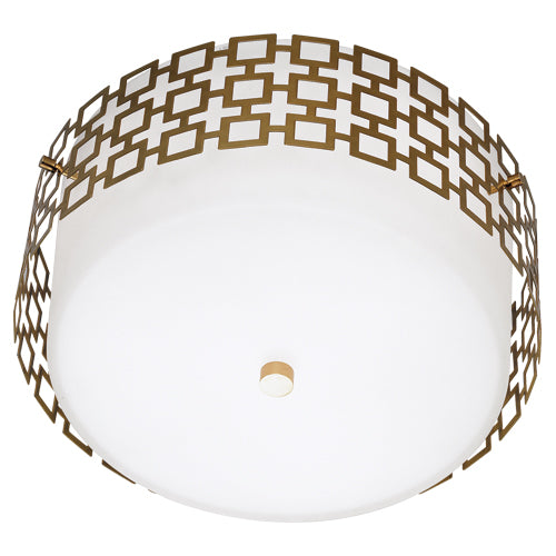 Parker Retro 3-Light Pinhole Flush Mount by Johnathan Adler in Brass