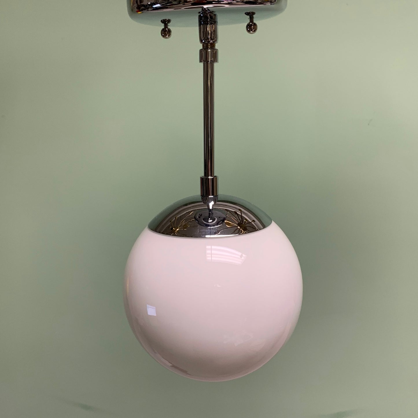 6" Mini Glass Globe Pendant in Polished Chrome