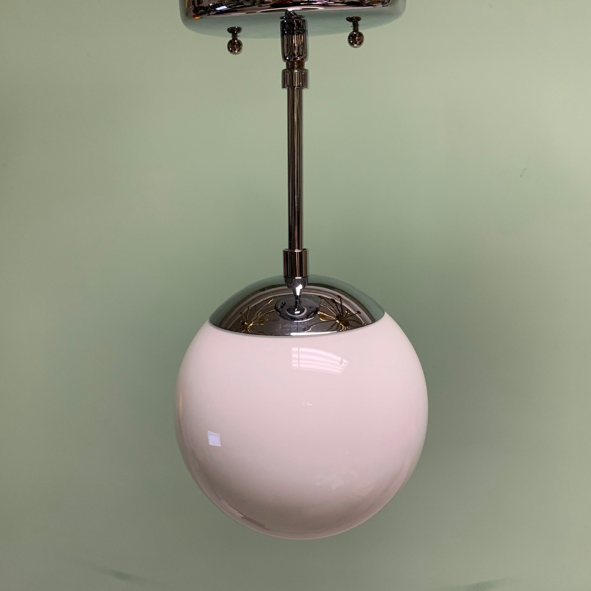 6" Mini Glass Globe Pendant in Polished Chrome