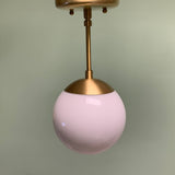 6" Mini Glass Globe Pendant in Satin Brass