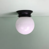 6" Mini Opal Glass Globe Flush Mount with Matte Black Hardware