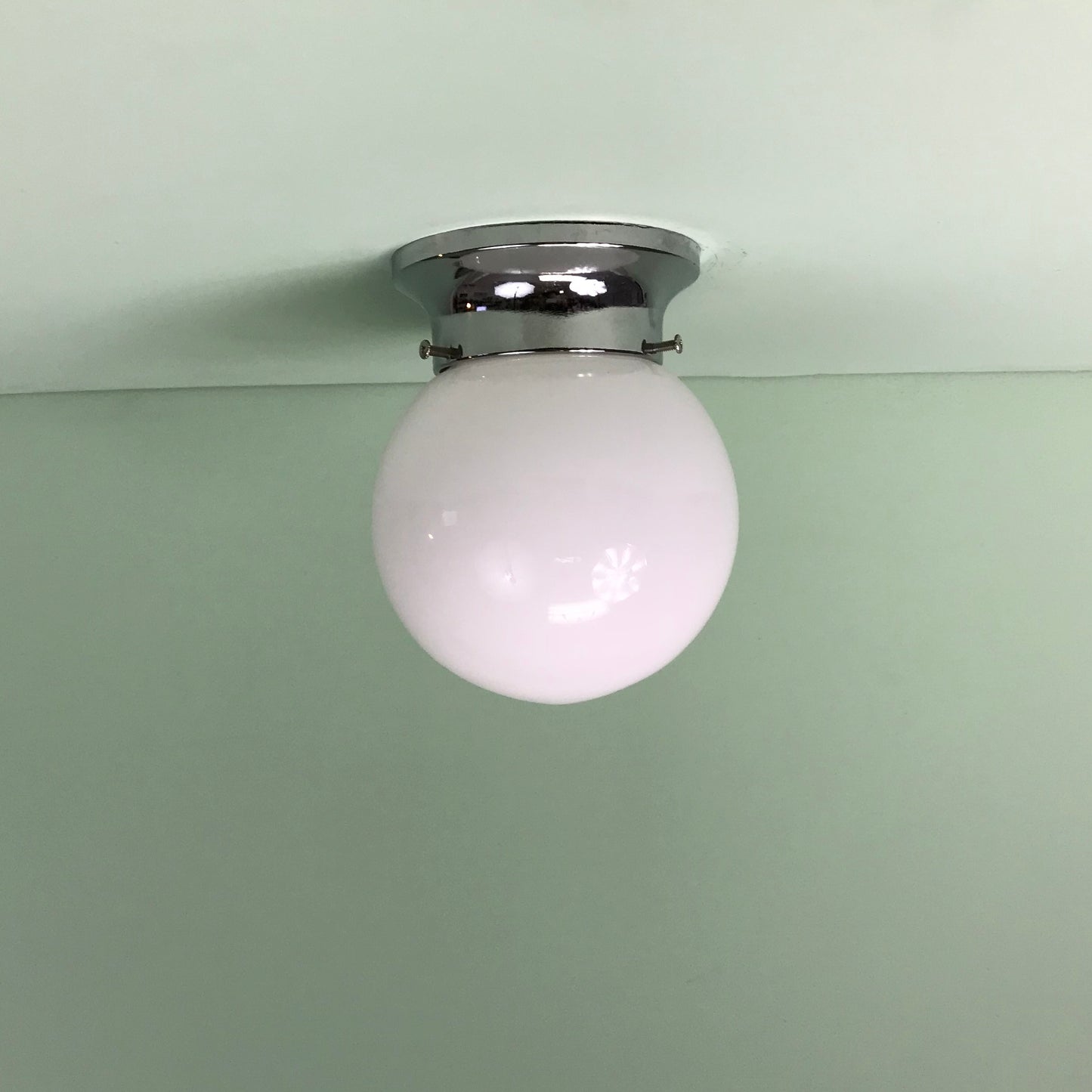 6" Mini Opal Glass Globe Flush Mount with Chrome Hardware
