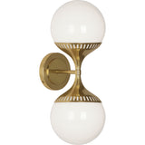 Rio Double Globe 2-Light Wall Sconce by Jonathan Adler in Modern Brass