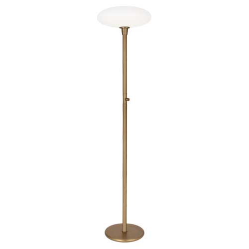 Ovo Modern Mushroom Globe Torchiere Floor Lamp by Rico Espinet- Aged Brass, Polished Nickel, or Old Bronze 