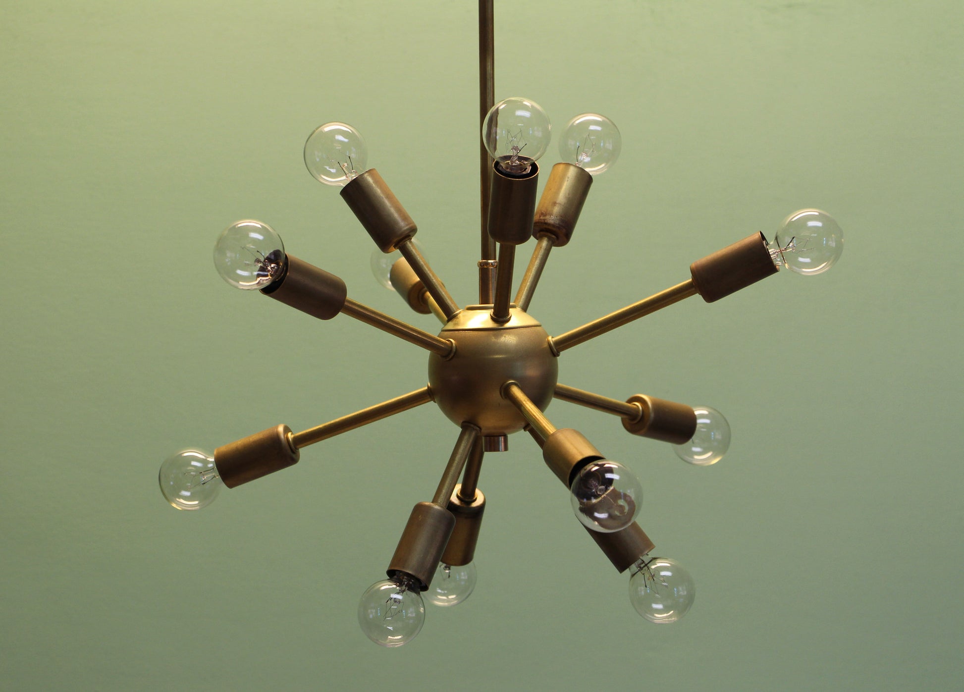 Baby Midround Sputnik Chandelier Raw Brass