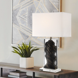 Cleon Lucite Abstract Modern Gemstone Table Lamp with Shade by Lite Source