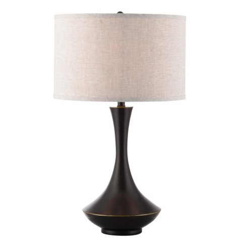 Elisio Modern Bronze Table Lamp with Linen Shade LS-22079D/BRZ
