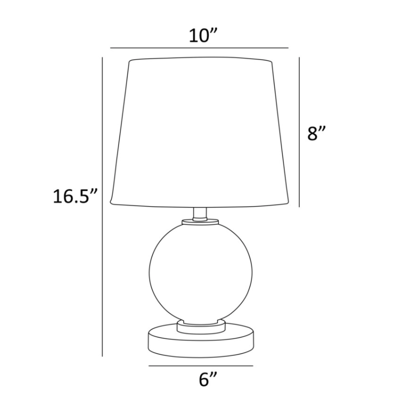 Eliza Rose Glass Round Modern Table Lamps with Linen Shades by Lite Source 