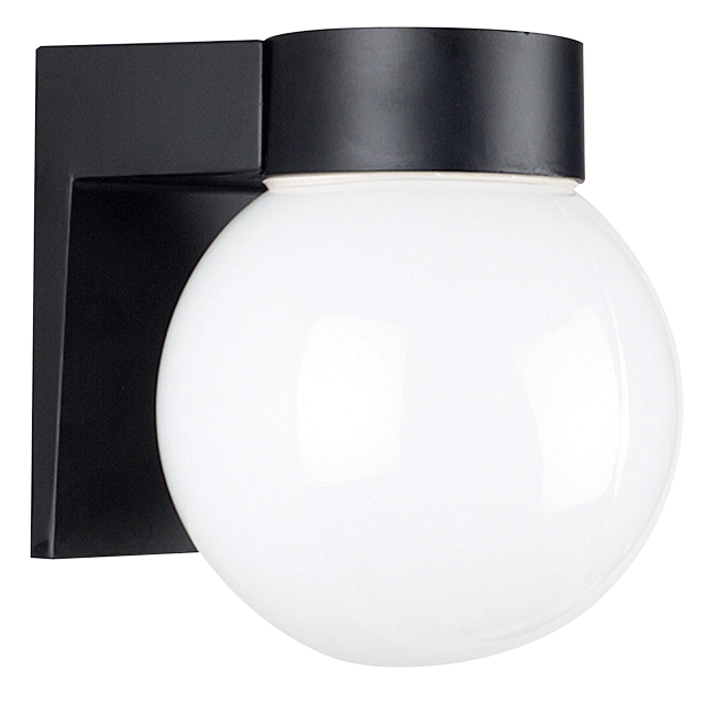 Modern Exterior Globe Sconce in Matte Black