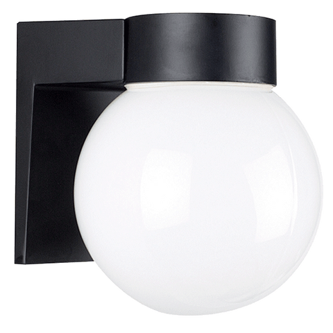 Modern Exterior Globe Sconce in Matte Black