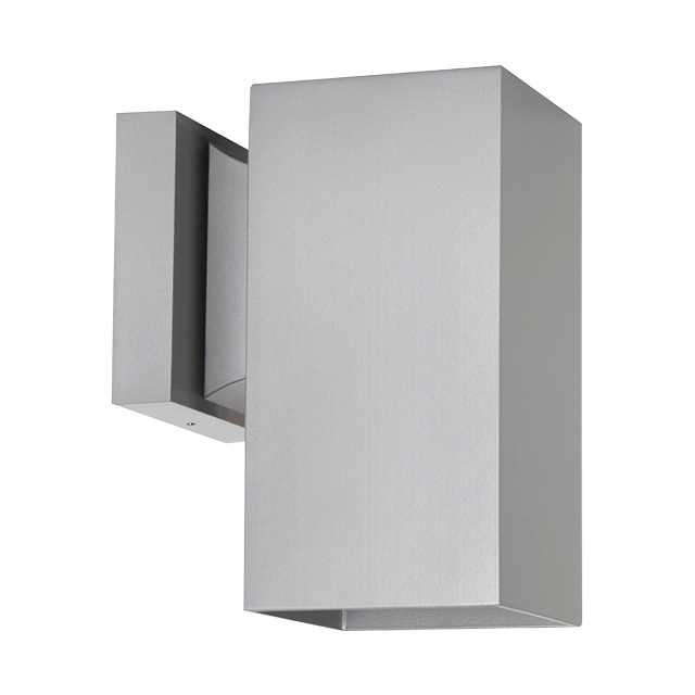 Modern Square Exterior Downlight Wall Sconce Silver