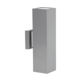 Modern Square Exterior Up Down Wall Sconce Silver