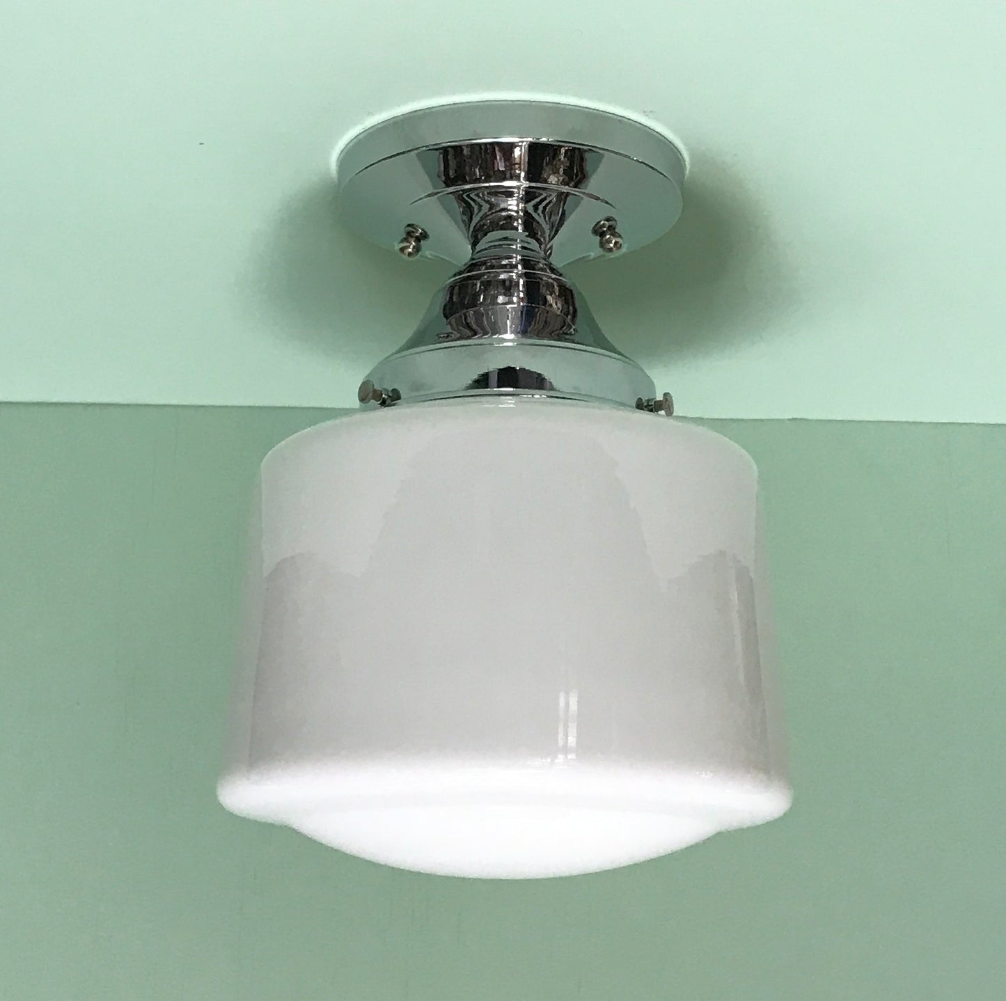Opal Glass Hyperion Flush Mount Light Chrome