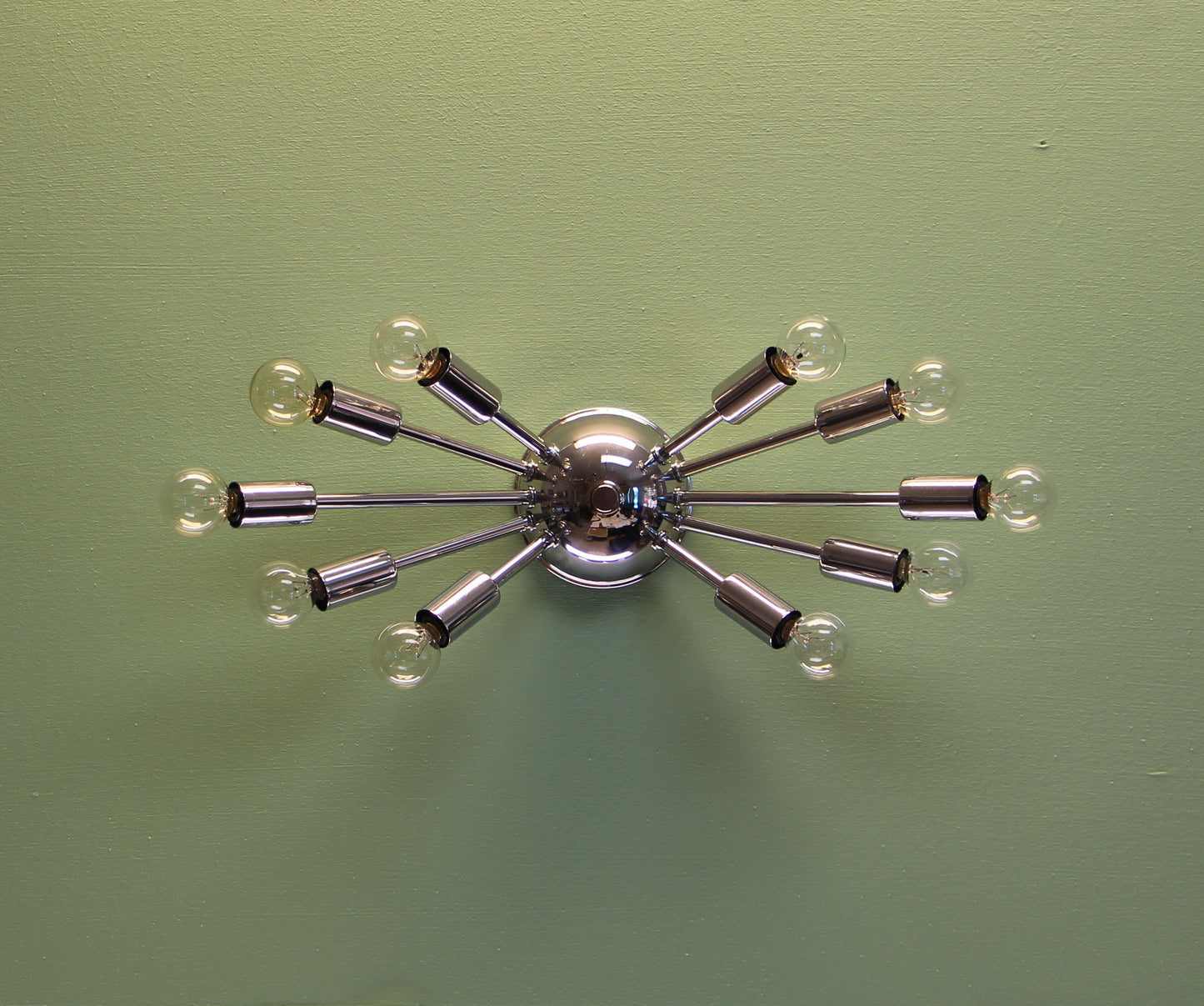 Midcentury Modern Sputnik Wall Sconce Light Chrome