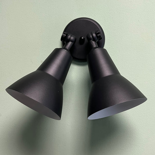 Retro Double Bullet 2-Light Outdoor Adjustable Spotlight Wall Sconce