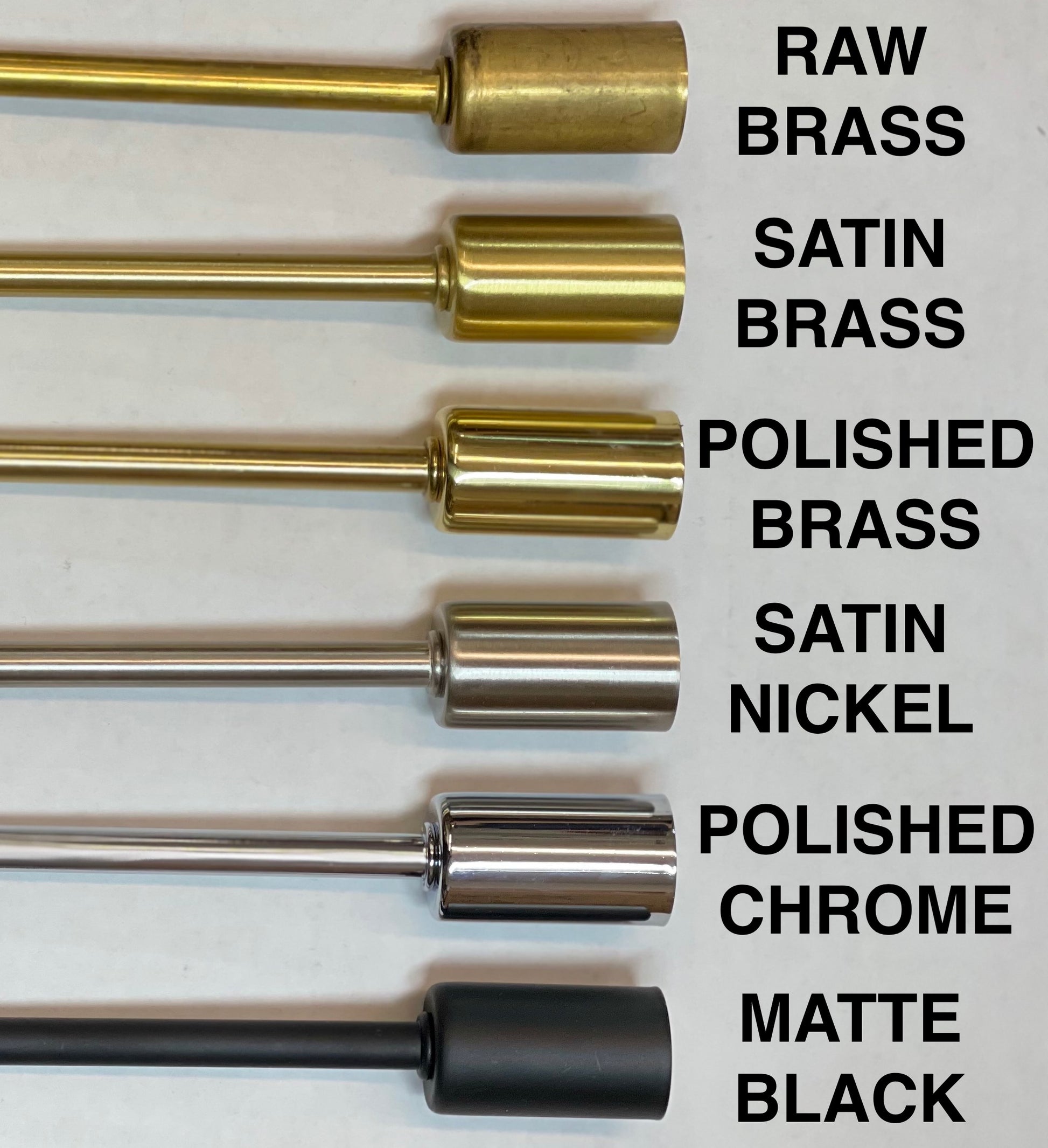 Metal Finish Comparison Chart for Sputniks by Practical Props