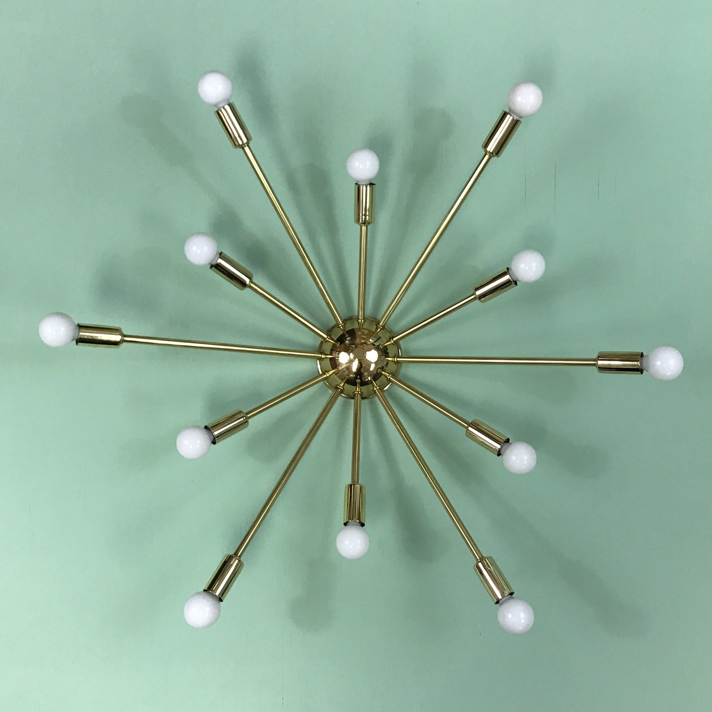 24" Midround Sputnik Wall Sconce Light Polished Brass