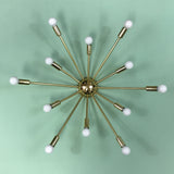 24" Midround Sputnik Wall Sconce Light Polished Brass