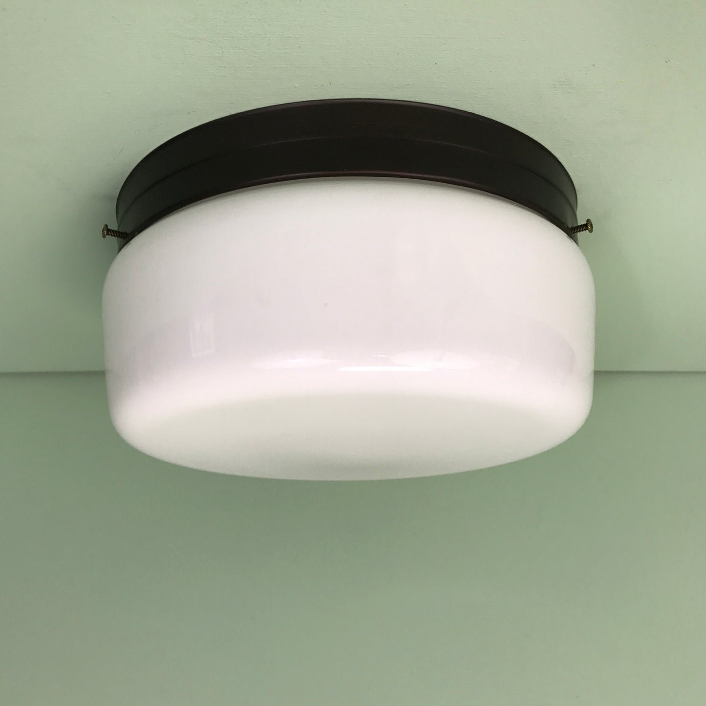 10" Classic Opal Glass Flush Mount Light Rubbed Bronze