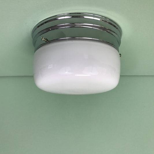 6" Classic Opal Glass Flush Mount Ceiling Light Chrome