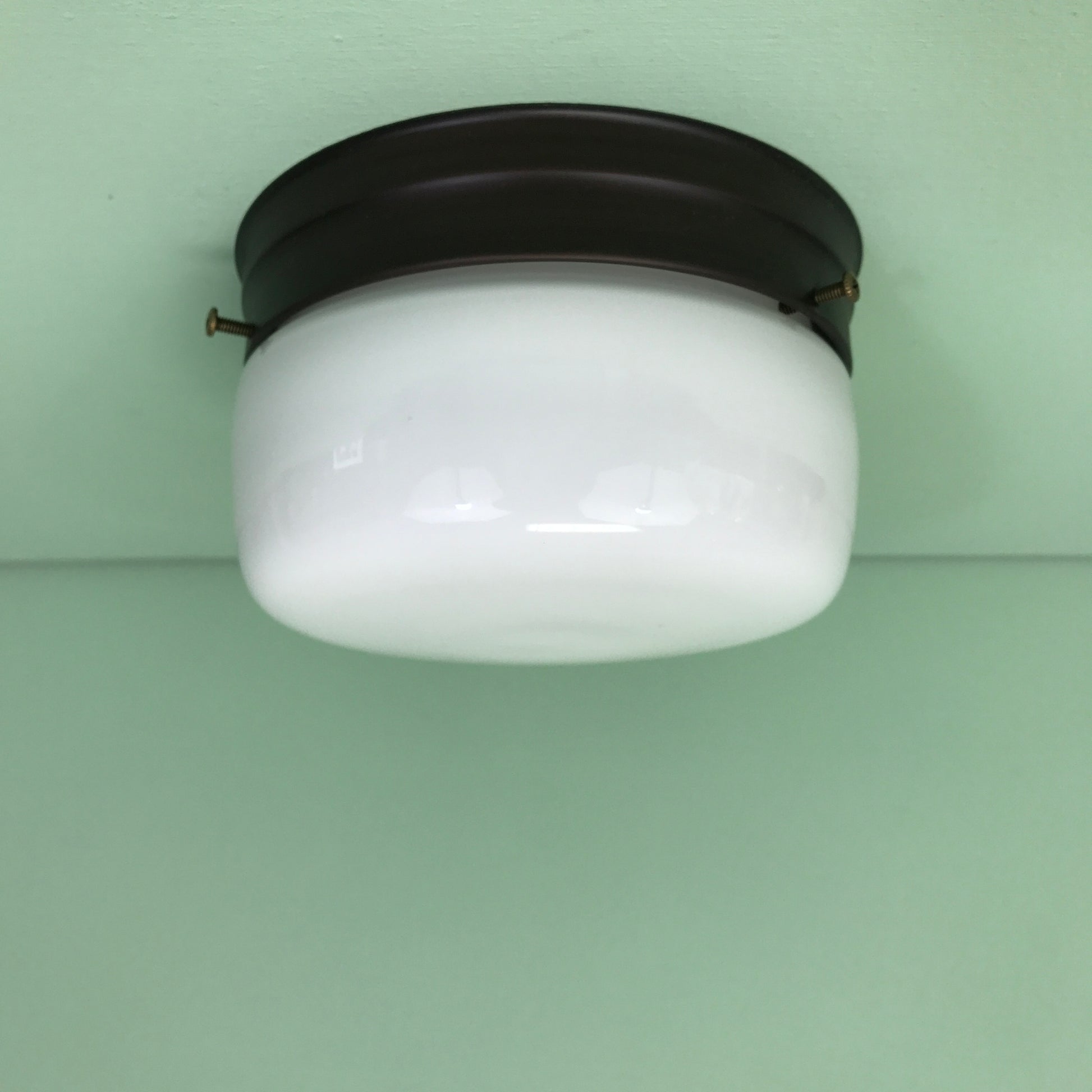 6" Classic Opal Glass Flush Mount Ceiling Light Rubbed Bronze