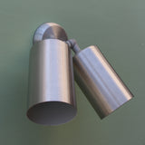 2114 Exterior Double Cylinder Modern Wall Sconce Satin Aluminum