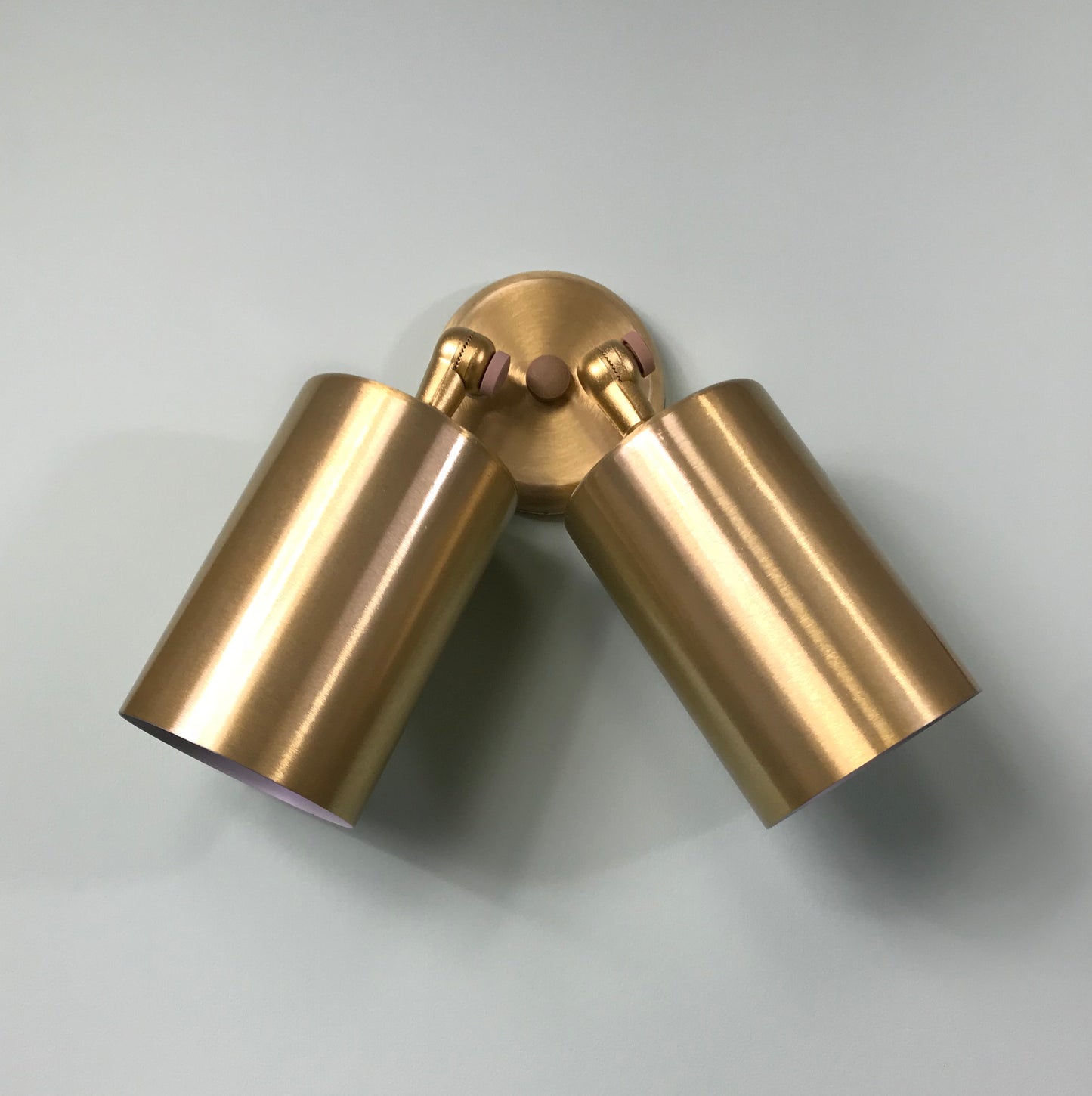 2115 Exterior Double Cylinder Modern Wall Sconce Satin Brass
