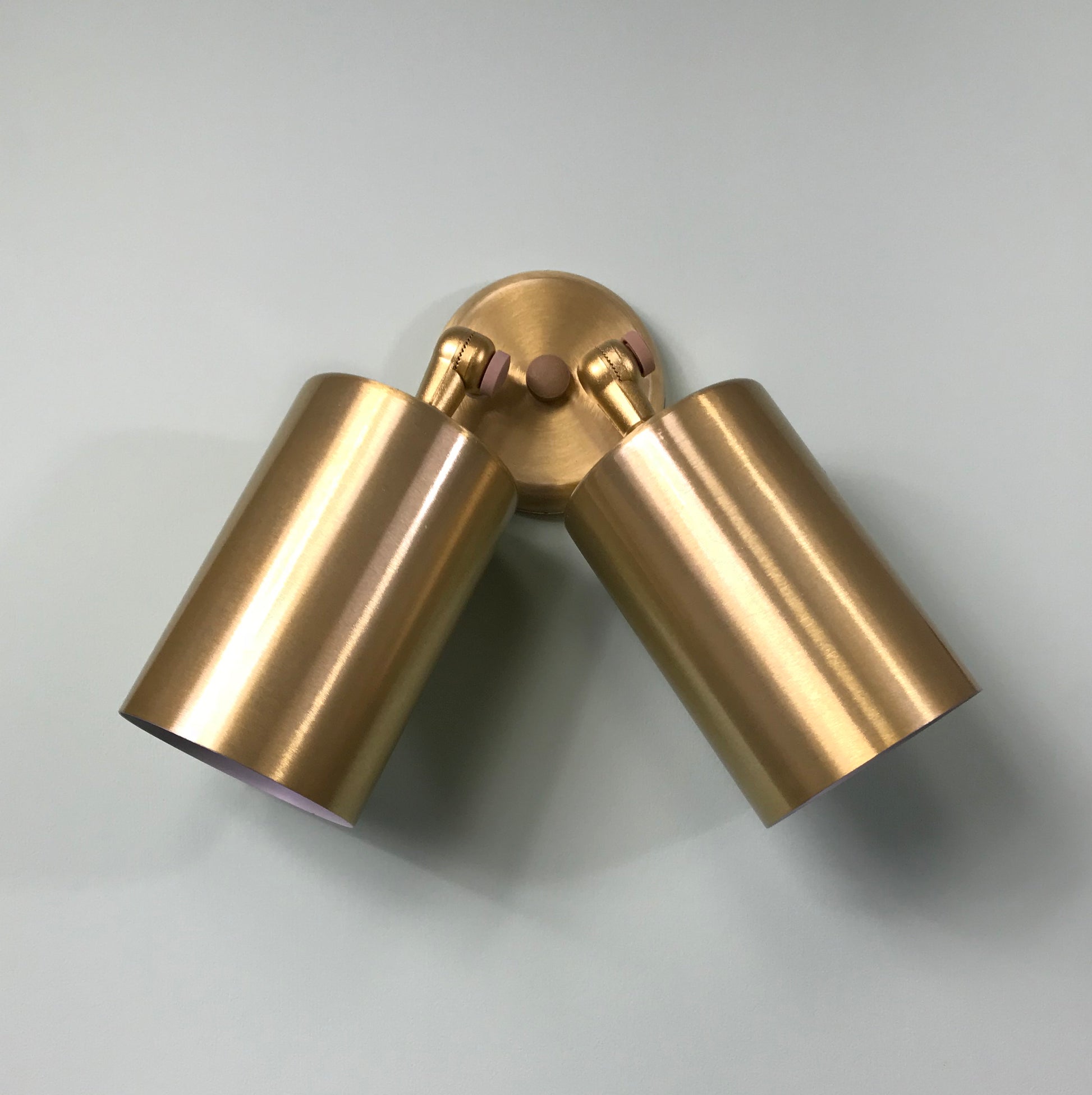 2115 Exterior Double Cylinder Modern Wall Sconce Satin Brass