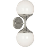 Rio Double Globe 2-Light Wall Sconce by Jonathan Adler in Polished Nickel