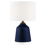 Saratoga Modern Striped Ceramic Table Lamp with Linen Drum Shade by Lite Source