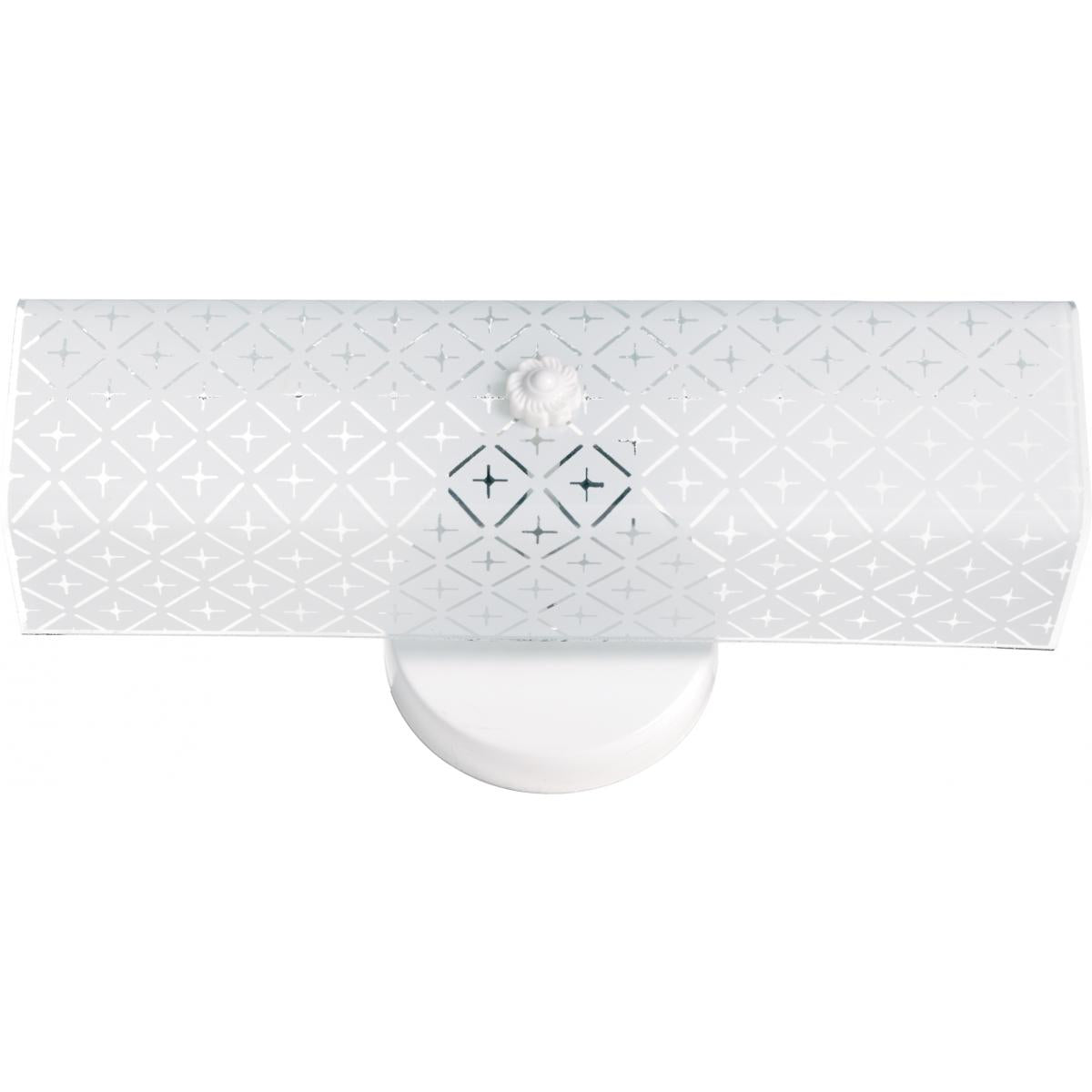 Retro 14" Diamond Pattern Frosted Channel U-bend Glass 2-light Bath Sconce