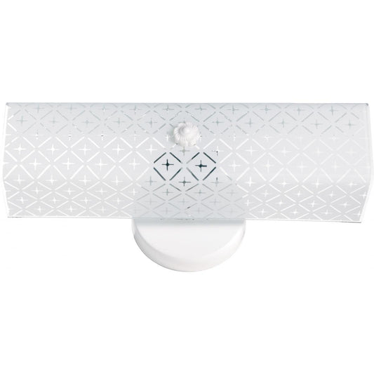 Retro 14" Diamond Pattern Frosted Channel U-bend Glass 2-light Bath Sconce