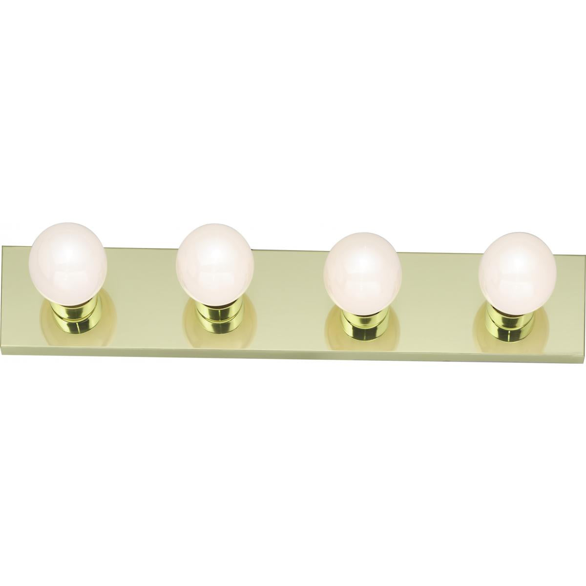 4-Light Modern Hollywood Makeup Mirror Vanity Wall Sconce 24" Bath Fixture - Polished Chrome, Polished Brass, Matte Black, White, or Beveled Mirror - Mid Century Modern Lighting by Practical Props