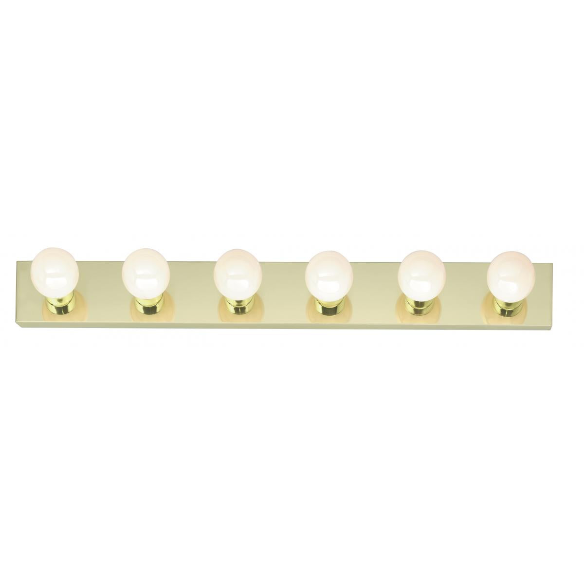 6-Light Modern Hollywood Makeup Mirror Vanity Wall Sconce 36" Bath Fixture - Polished Chrome, Polished Brass, or Beveled Mirror - Mid Century Modern Lighting by Practical Props