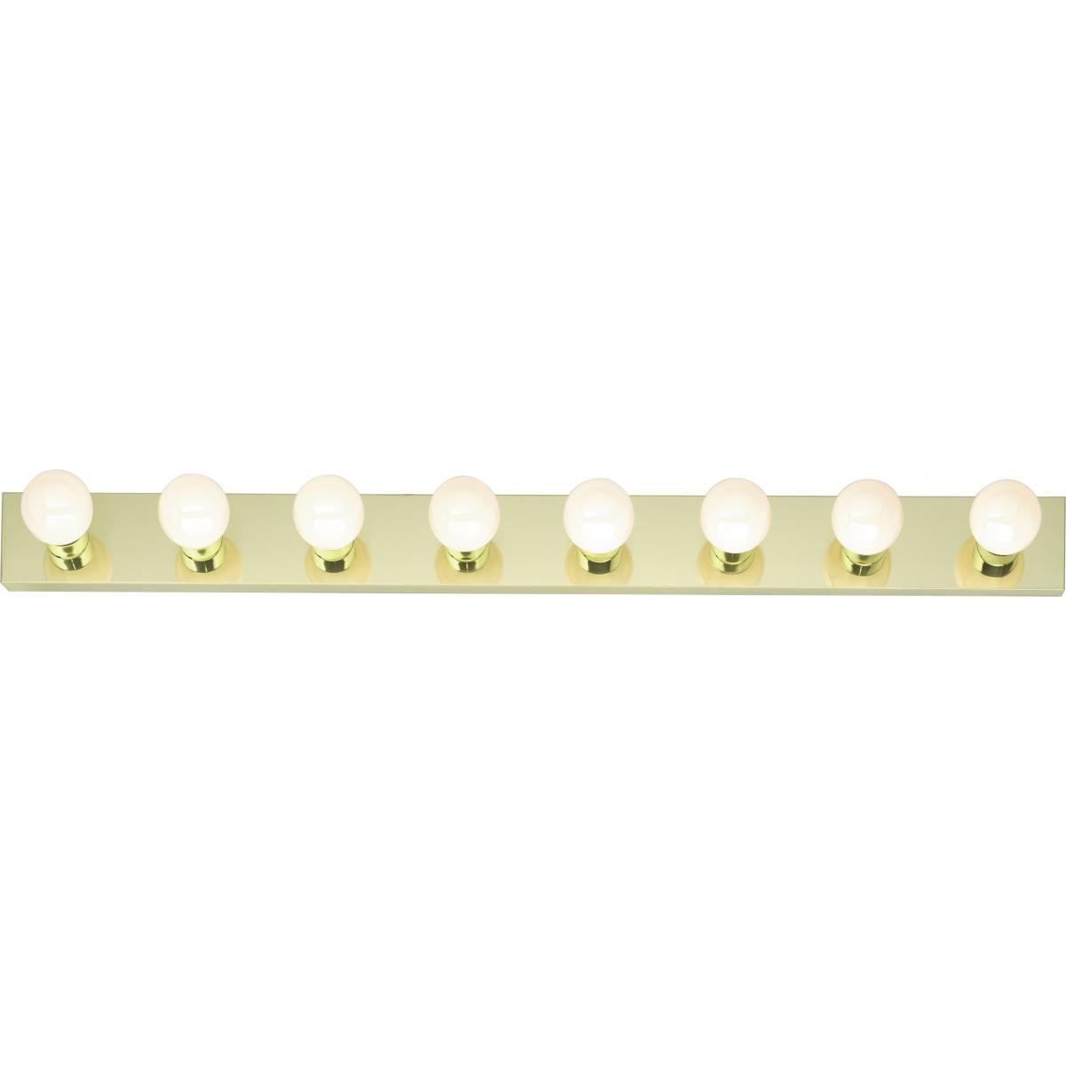 8-Light Modern Hollywood Makeup Mirror Vanity Wall Sconce 48" Bath Fixture - Polished Chrome or Polished Brass - Mid Century Modern Lighting by Practical Props