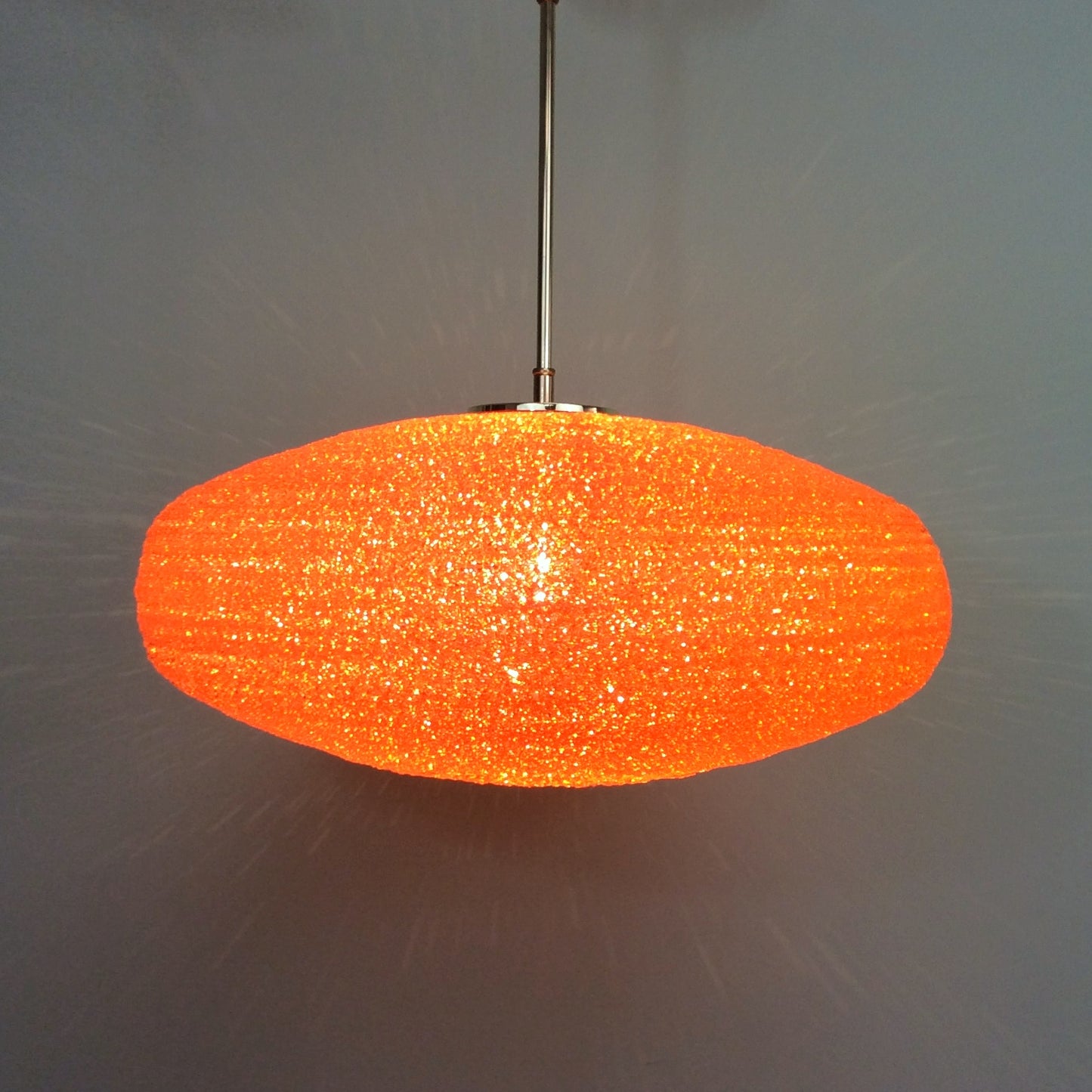 Orange Spun Acrylic Spaghetti Pendant Light by Practical Props