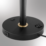 Stark Black & Brass Modern Adjustable Gooseneck 2 Light Table Lamp