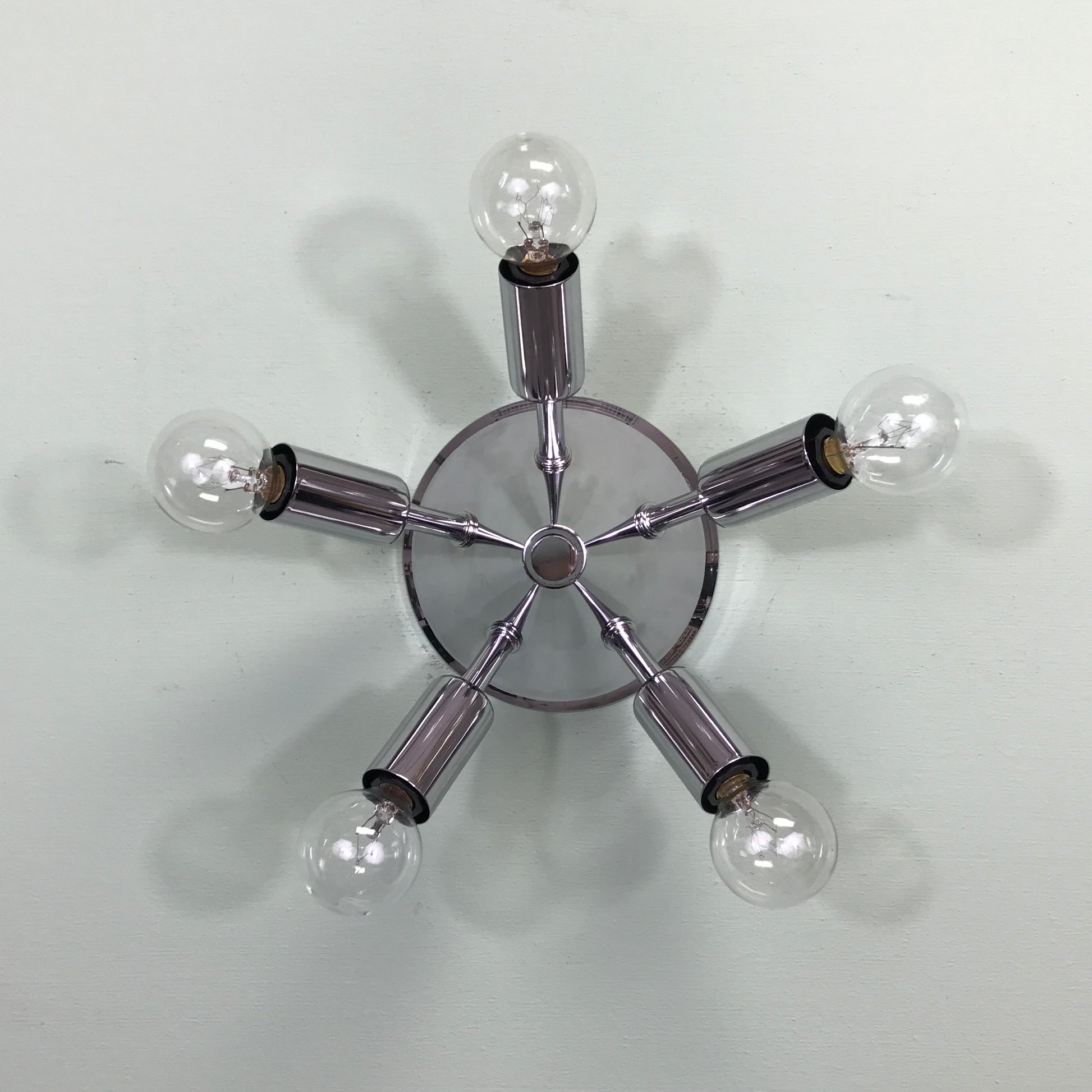 Starlight Midcentury Modern Flush Mount Light Fixture in Chrome