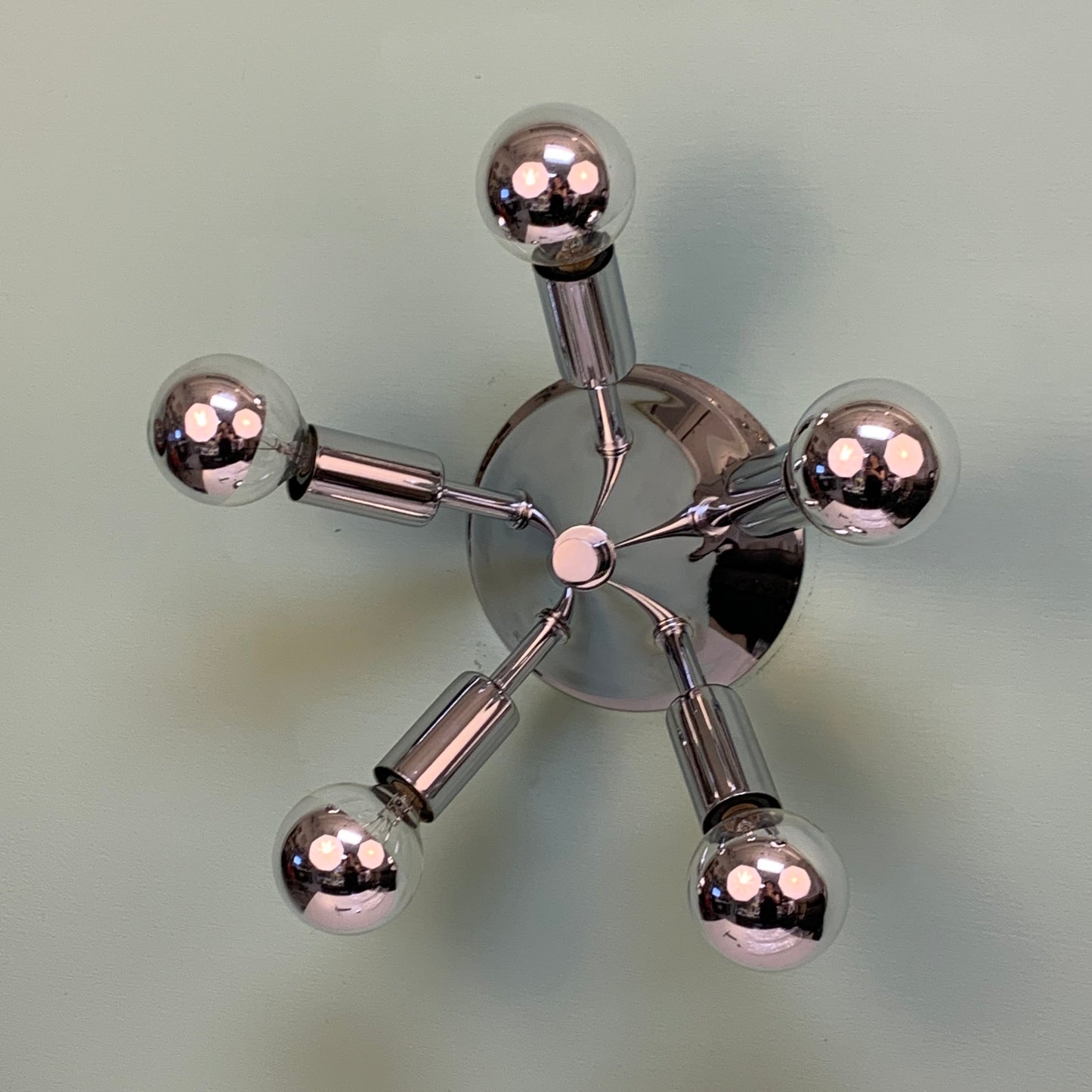 Starlight Midcentury Modern Flush Mount Light Fixture in Chrome