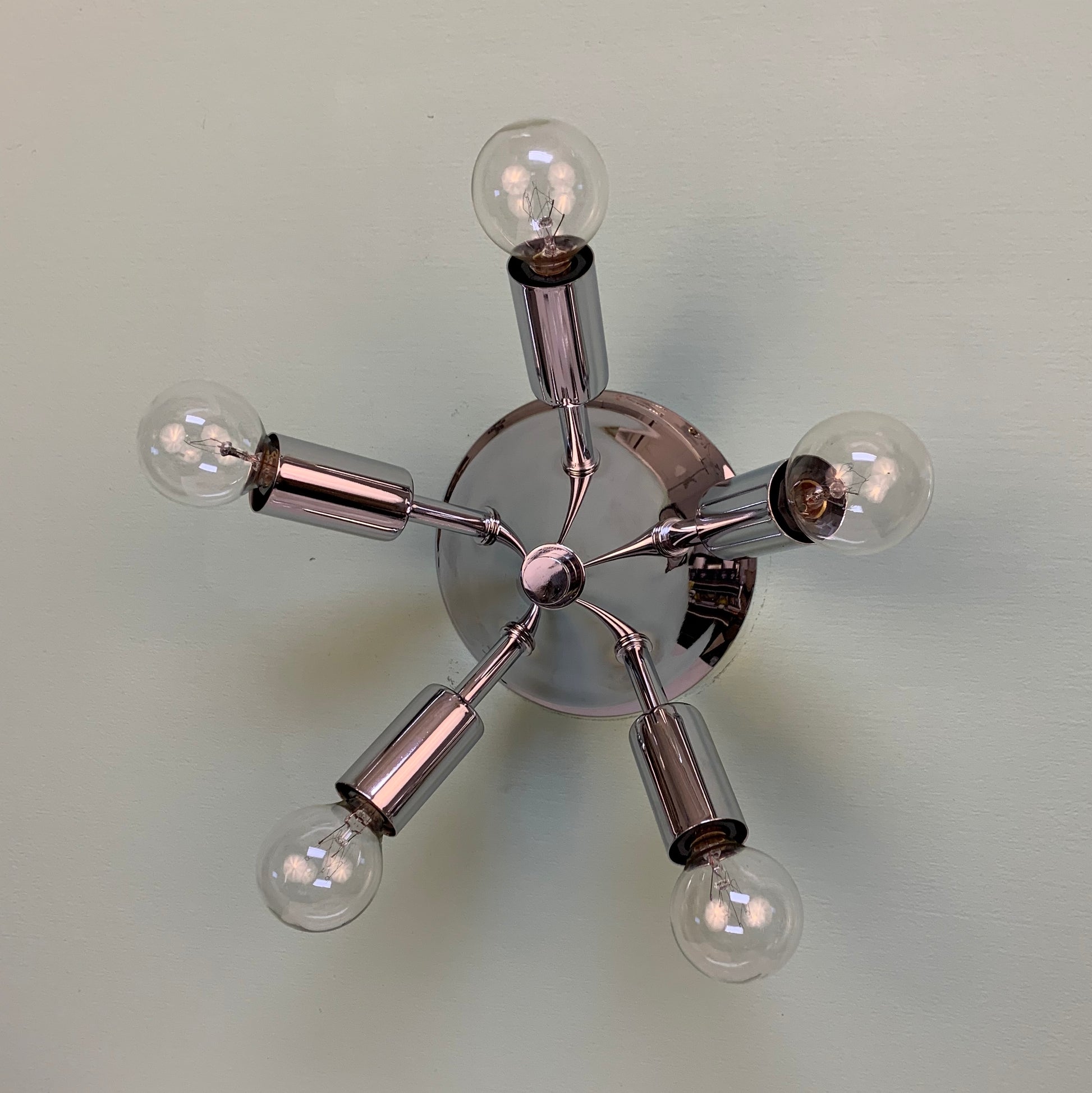 Starlight Midcentury Modern Flush Mount Light Fixture in Chrome