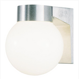 Modern Exterior Globe Sconce in Satin Aluminum