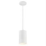 Modern Cylinder Pinhole Pendant in Matte White