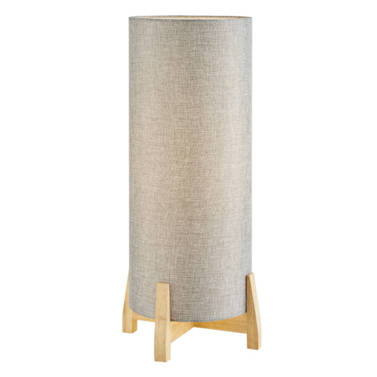 Canyon Grey Linen Outdoor Table Lamp - Waterproof, Rechargeable and Dimmable LED Lamp - Midcentury Modern Lighting by Practical Props