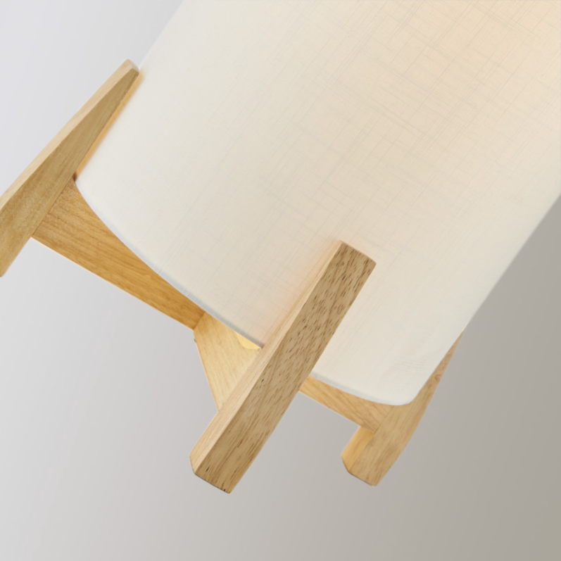 Canyon Ivory Linen Outdoor Table Lamp - Waterproof, Rechargeable and Dimmable LED Lamp - Midcentury Modern Lighting by Practical Props