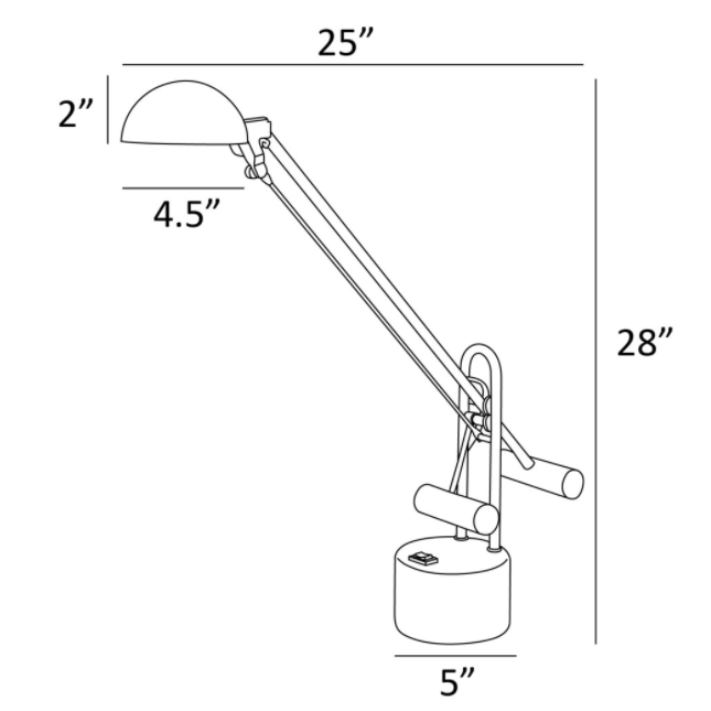 Halotech Retro LED Desk Lamp - 1980s 1990s Halogen-Style Weighted Arm Task Lamp by Lite Source