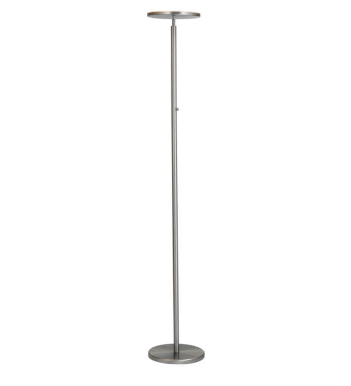 Monet Dimmable Modern LED Torchiere Floor Lamp - Brushed Nickel or Silver