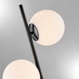 Lencho 2-Light Modern Frosted Globe Floor Lamp in Brass or Black 