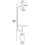 Tatum Marble LED Floor Lamp with Side Table 