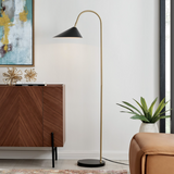 Jerome Modern Black and Gold Floor Lamp by Lite Source - Adjustable Task Lamp with Foot Switch